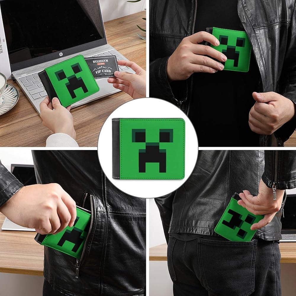 財布 マインクラフト マイクラ クリーパー 長財布 横長ク顔